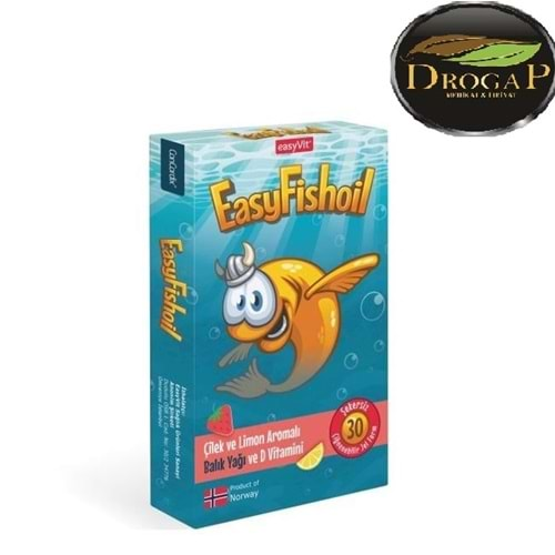 EASY FİSHOİL OMEGA 3 ÇİĞNENEBİLİR JEL FORM 30 TABLET ( ÇİLEK & LİMON ) AROMALI