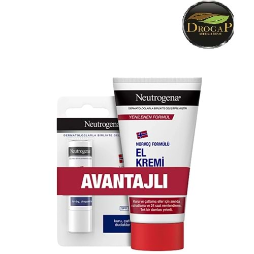 NEUTROGENA EL KREMİ PARFÜMSÜZ 75 ML + NEUTROGENA DUDAK KORUYUCU LİP STİCK HEDİYELİ