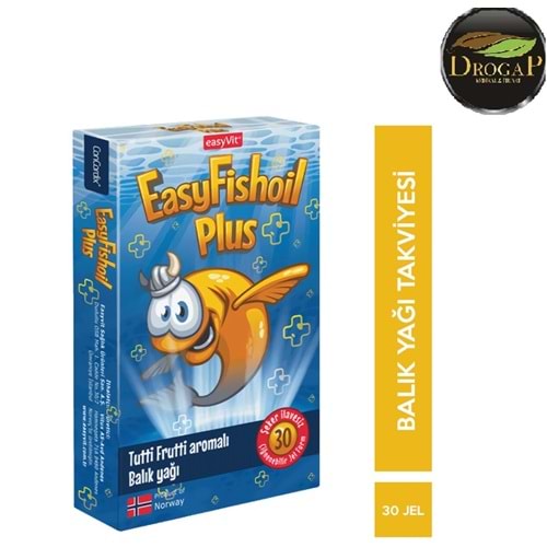 EASY FİSHOİL PLUS OMEGA 3 ÇİĞNENEBİLİR JEL FORM 30 TABLET TUTTİ FURUTTİ AROMALI