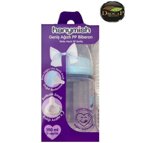 HANYMİSH BİBERON GENİŞ AĞIZLI PP 150 CC 0-6 AY 0+ AY ( 437 )