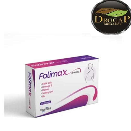 FOLİMAX 30 KAPSÜL ( FOLİK ASİT & OMEGA3 & DEMİR & SELENYUM. )