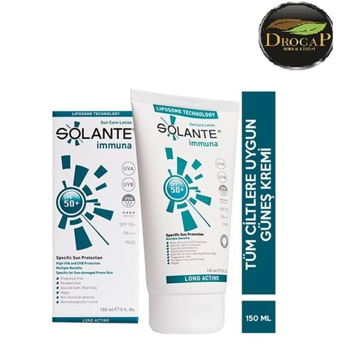 SOLANTE İMMUNA SUN CARE LOTİON SPF50+ 150 ML ( TÜM CİLTLER İÇİN )