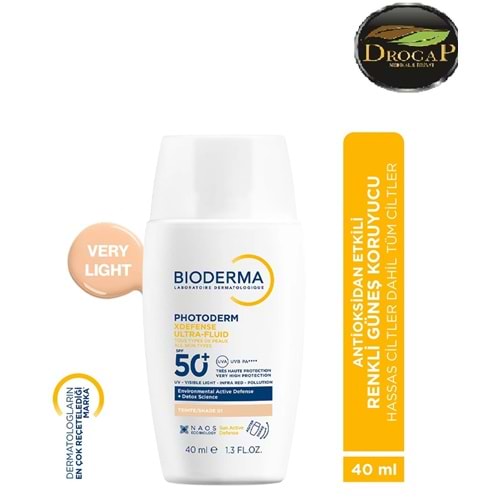 BİODERMA PHOTODERM X DEFENSE SPF 50+ 40 ML VERY LİGHT ( RENKLİ ) GÜNEŞ KREMİ (SU BAZLI )