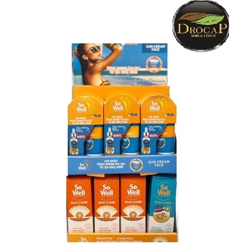 SO WELL SUNCARE KORUYUCU GÜNEŞ KREMİ SPF 50+ AVANTAJLI MASA ÜSTÜ STANDI 24 LÜ