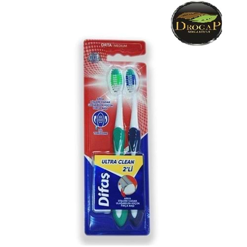 DİFAŞ DİŞ FIRÇASI ULTRA CLEAN 1+1 2 Lİ ORTA ( MEDİUM )