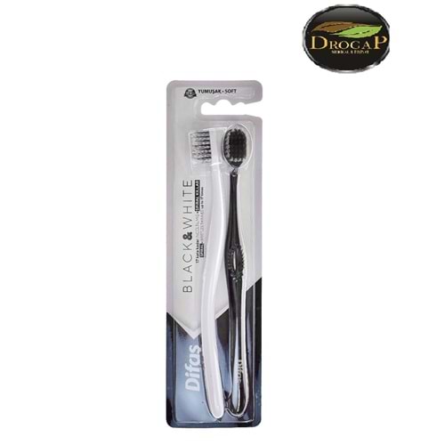 DİFAŞ DİŞ FIRÇASI BLACK & WHİTE ( YUMUŞAK ) SOFT 2 Lİ