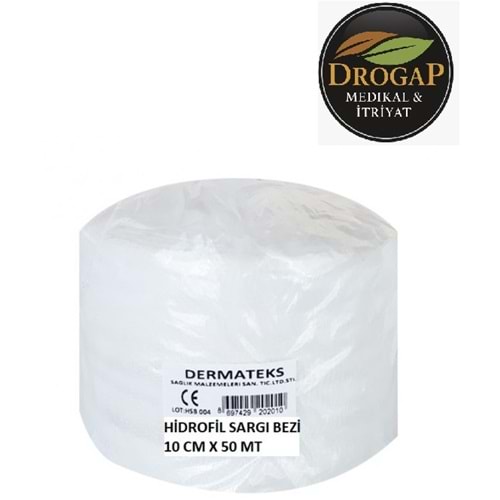 DERMATEKS HİDROFİL SARGI BEZİ 10 CM X 50 M RULO
