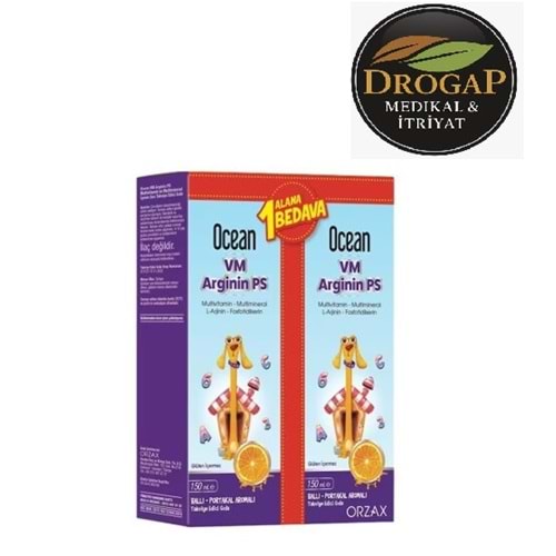 OCEAN VM ARGİNİN PS ŞURUP 150 ML 1 ALANA 1 BEDAVA 2 Lİ PAKET