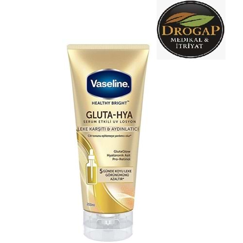 VASELİNE GLUTA HYA SERUM ETKİLİ UV LOSYON ( LEKE KARŞITI VE AYDINLATICI ) 200 ML