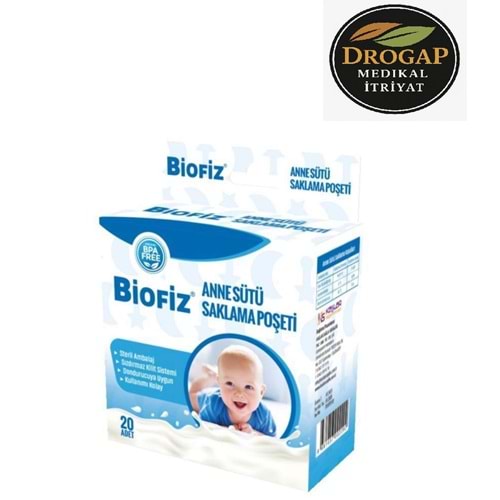 BİOFİZ ANNE SÜT SAKLAMA POŞETİ 20 Lİ KİLİTLİ SİSTEM