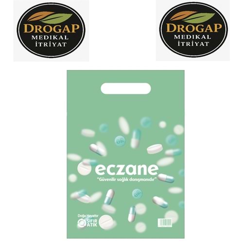 DROGAP BİO ECZANE POŞETİ 22 X 32 EBAT ( ÇANTA ) NO : 1 ( 220 ADETLİ )