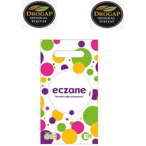 DROGAP BİO ECZANE POŞETİ 33 X 45 EBAT ( ÇANTA ) NO : 5 ( 80 ADETLİ )
