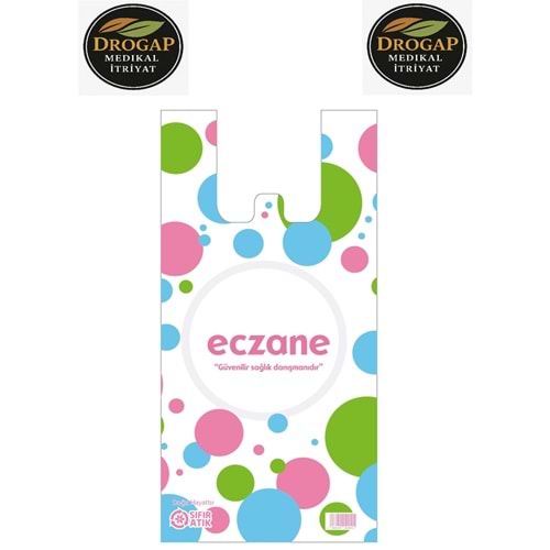 DROGAP BİO ECZANE POŞETİ 22 X 40 EBAT ( ATLET ) NO : 3 ( 200 ADETLİ )