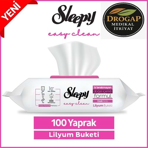 SLEEPY EAS CLEAN YÜZEY TEMİZLEME HAVLUSU 100 LÜ ( LİLYUM BUKETİ )
