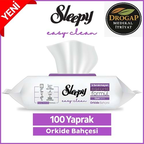 SLEEPY EAS CLEAN YÜZEY TEMİZLEME HAVLUSU 100 LÜ ( ORKİDE BAHÇESİ )