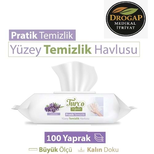 BABY TURCO YÜZEY TEMİZLEME HAVLUSU 100 LÜ ( LAVANTA )
