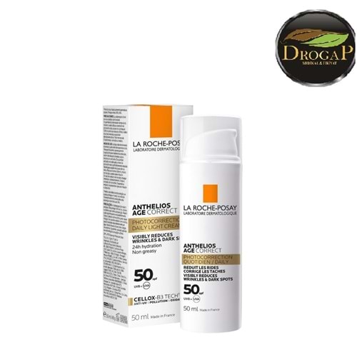 LA ROCHE POSAY ANTHELIOS AGE CORRECT DAİLY LİGHT SPF50+ CREAM 50 ML GÜNEŞ KREMİ ( LEKE VE KIRIŞIKLIK KARŞITI RENKLİ )