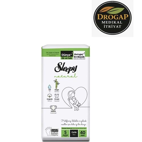 SLEPY ÇOCUK BEZİ ORGANİC 11-18 KG 40 LI JUNİOR NO : 5