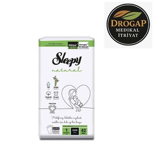 SLEEPY ÇOCUK BEZİ NATURAL 2-5 KG 42 Lİ ( MİDİ ) NO : 1
