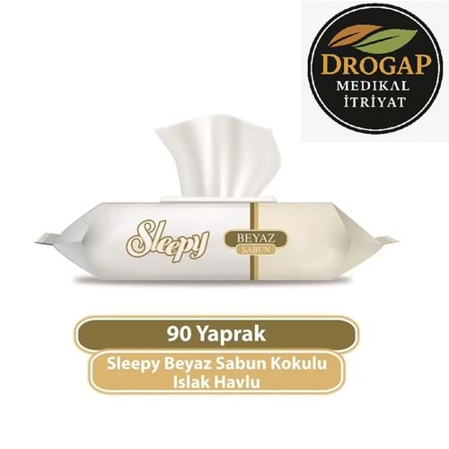 SLEEPY ISLAK MENDİL BEBEK HAVLUSU 90 LI ( BEYAZ SABUN )