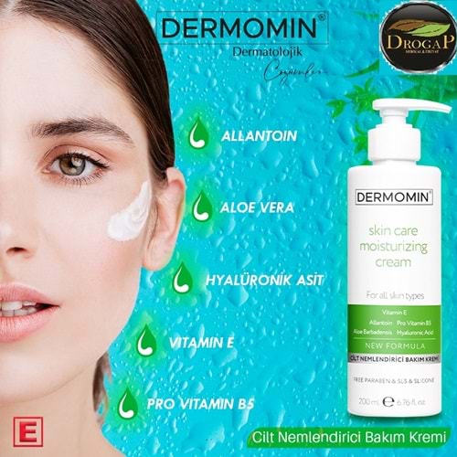 DERMOMİN NEMLENDİRİCİ CİLT BAKIM KREMİ 200 ML ( VİTAMİN E & ALLANTOİN )