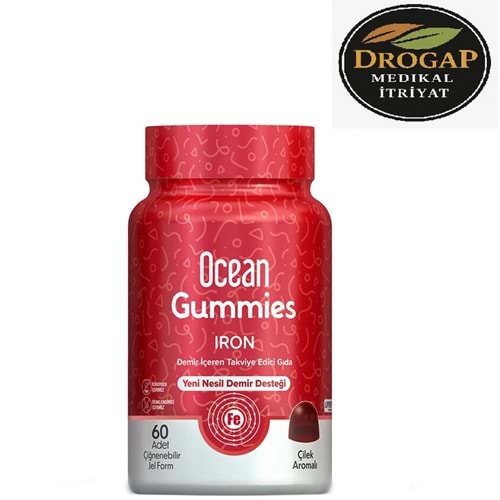 OCEAN GUMMİES İRON ( DEMİR ) KİDS ÇİĞNENEBİLİR JEL FORM 60 LI