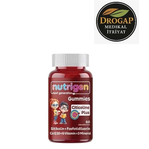 NUTRİGEN GUMMİES SİTİKOLİN & CO-Q10 + FOSFOTİDİLSERİN 60 ÇİĞNENEBİLİR JELİBON