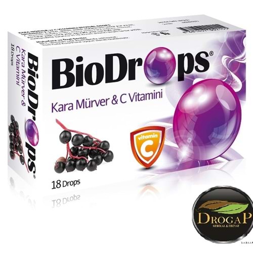 BİODROPS PASTİL KARA MÜRVER & C- VİTAMİNİ 18 DROPS