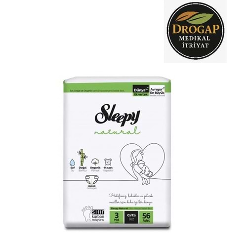 SLEEPY ÇOCUK BEZİ NATURAL 4-9 KG 56 LI ( MİDİ ) NO : 3