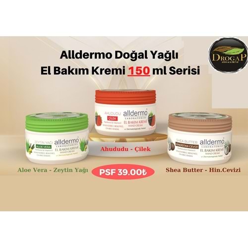 ALLDERMO EL BAKIM KREMİ 150 ML ( ALOE VERA & ZEYTİN YAĞLI )