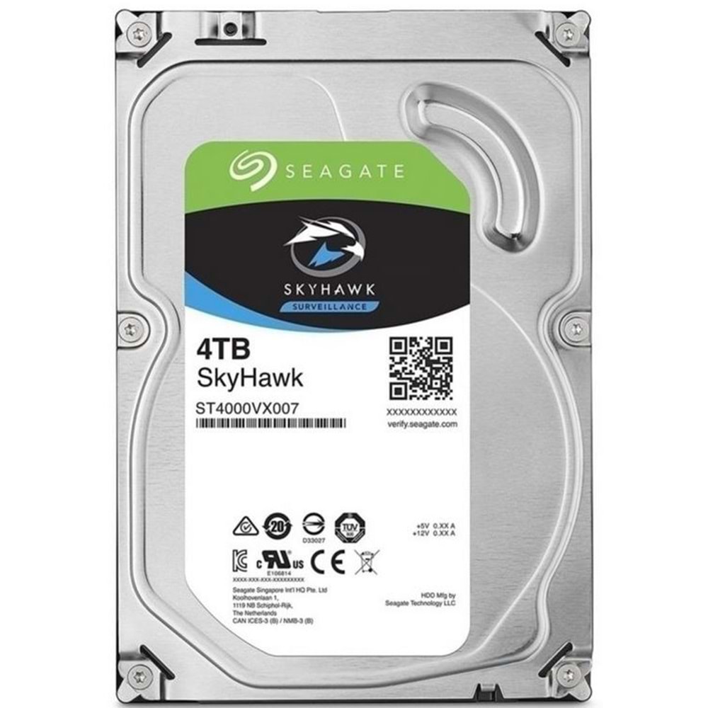 SEAGATE SKYHAWK 4TB ST4000VX016 7/24 GÜVENLİK ( 3 Yıl Garanti )