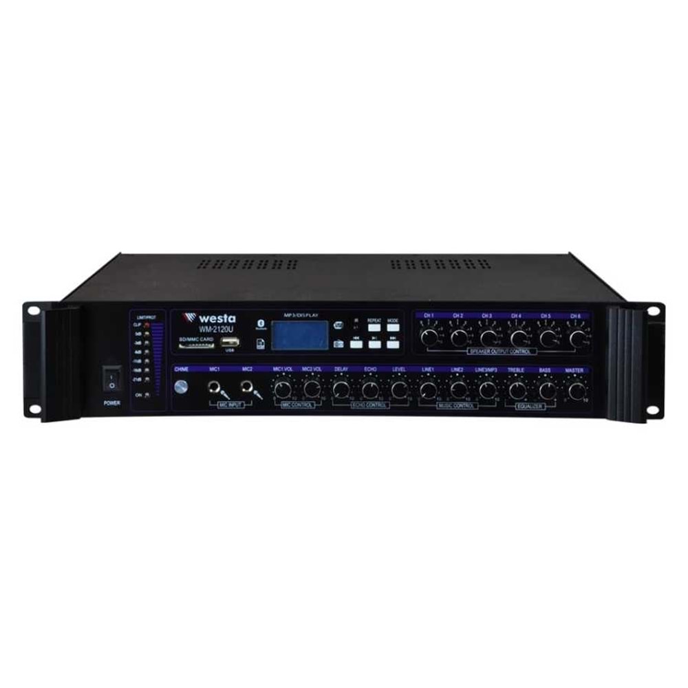 WESTA WM-2120U 6 Bölgeli 120W 100V WESTA MİXİNG AMPLİFİER