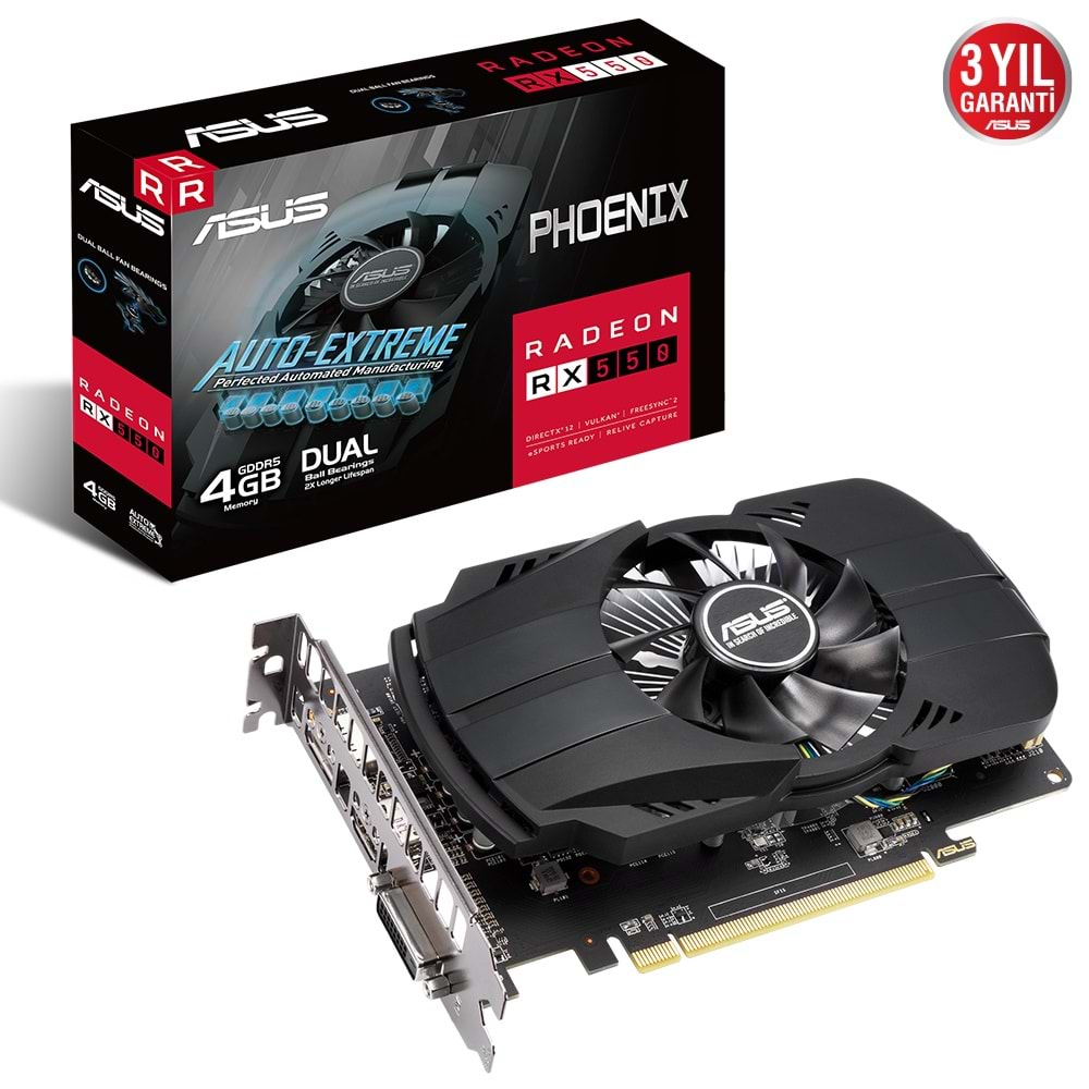 ASUS PH-RX550-4G-EVO RX550 RADEON 4GB GDDR5 128Bit DVI/HDMI/DP 16X