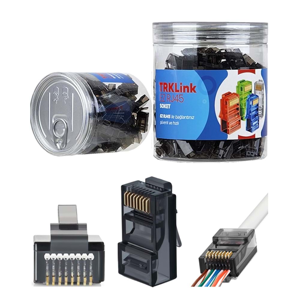 TRKLink EZ RJ45 KONNEKTÖR (SİYAH) 100 'lü PAKET