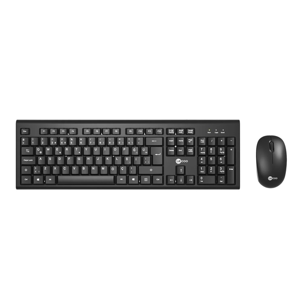 LENOVO LECOO KW200 SİYAH KABLOSUZ KLAVYE+MOUSE SET