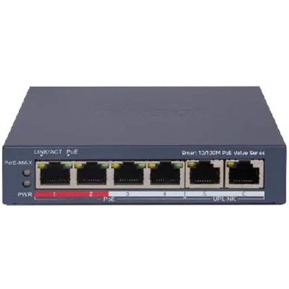 HİKVİSİON DS-3E1106P-EI/M 10/100 4 PORT POE SWİTCH