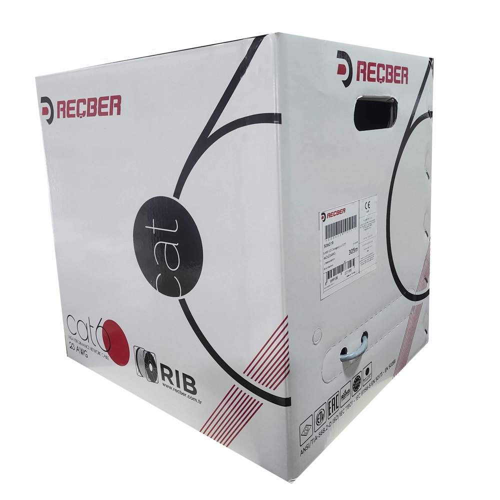 REÇBER 506019 SL400 U23 Category 6 U/UTP 4X2X23AWG CAT6 KABLO 305MT