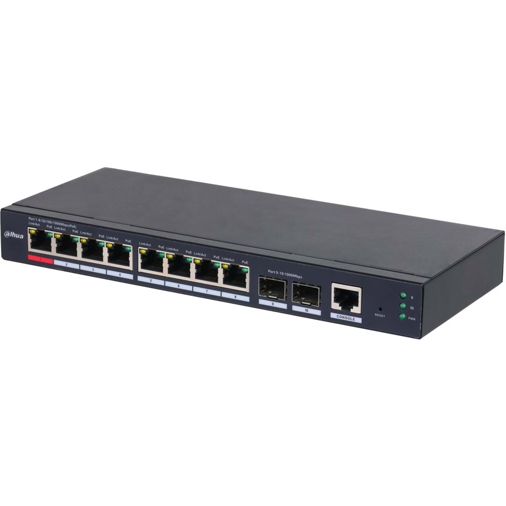 DAHUA S4210-8GT-110 10PORT YÖNETİLEBİLİR GB SWİTCH 8P POE