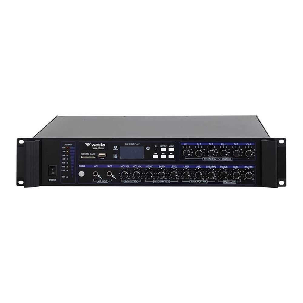 WESTA WM-2500U - 6 Bölgeli 500W 100V Mixer Amfi