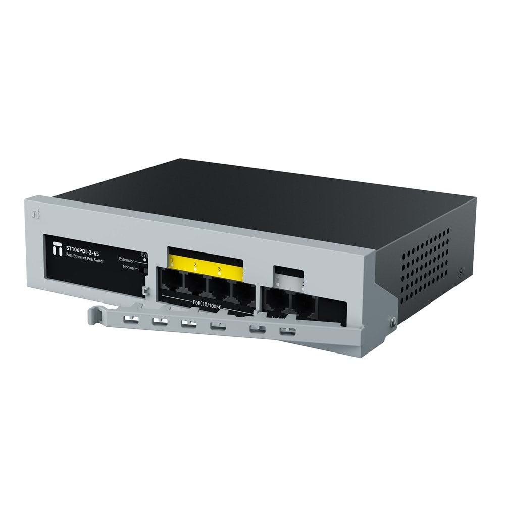 STONET ST106PDI 4 Port Fast Ethernet POE Switch 4*10/100Mbps POE 2*10/100M uplink 65W- Emniyet kilitli