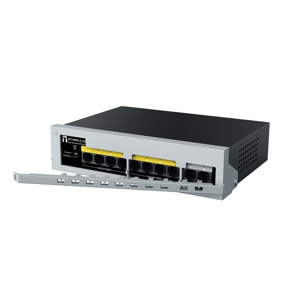 STONET ST110PDI 8 Port Fast Ethernet POE Switch 8*10/100Mbps POE 2*10/100M uplink 130W - Emniyet kilitli