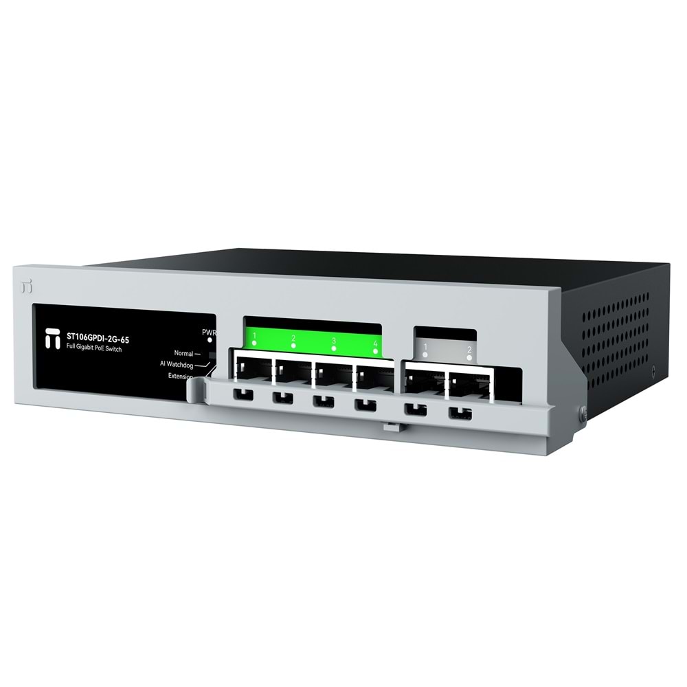 STONET ST106GPDI-2G-65 4 PORT GİGABİT POE SWİTCH - EMNİYET KİLİTLİ