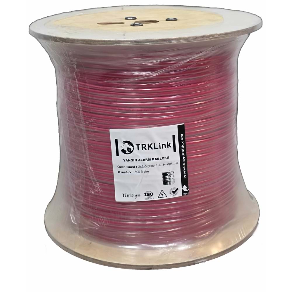 TRKLink 500MT (CCA/HFFR) Halojen Free 2x2x0,80+1x0.80 YANGIN KABLOSU - KIRMIZI