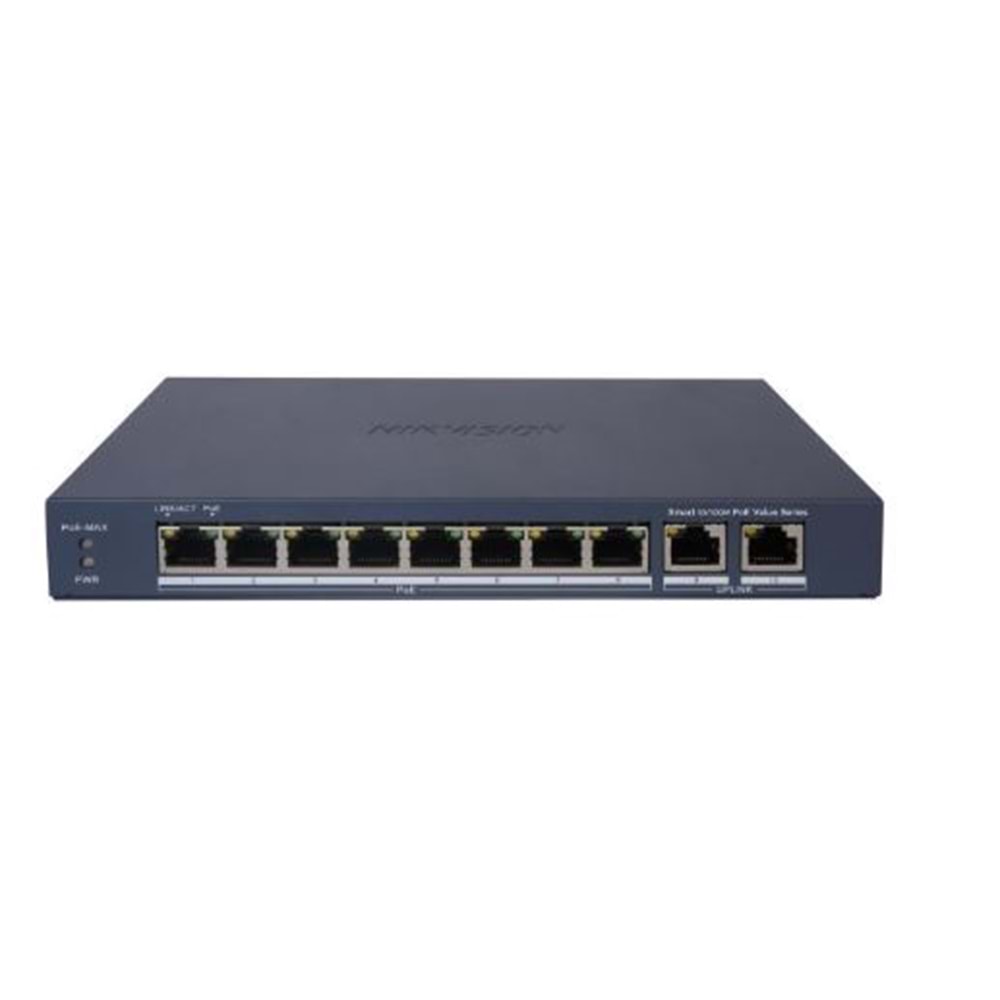 HİKVİSİON DS-3E1310P-EI/M 8 PORT 10/100 POE SWİTCH + 2GB UPLİNK