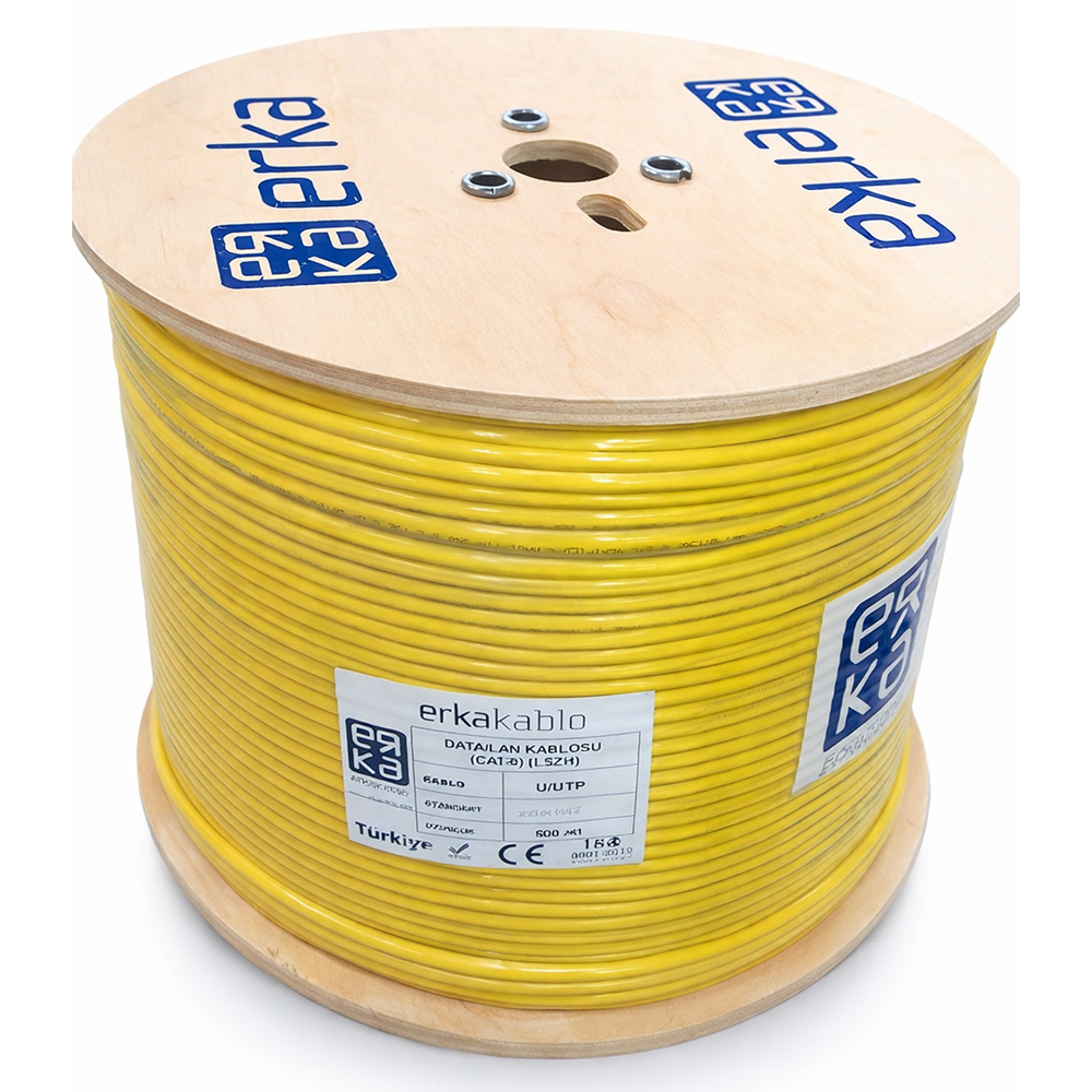 ERKA LAN CAT6 U/UTP BAKIR 500 METRE 4X2X23XAWG(HF) SARI (1L60-H140-0P1U)