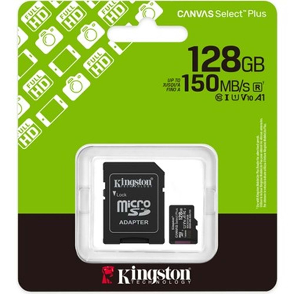 KİNGSTON 128GB CANVAS SELECT PLUS MİCRO SD CARD SDCS3/128GB