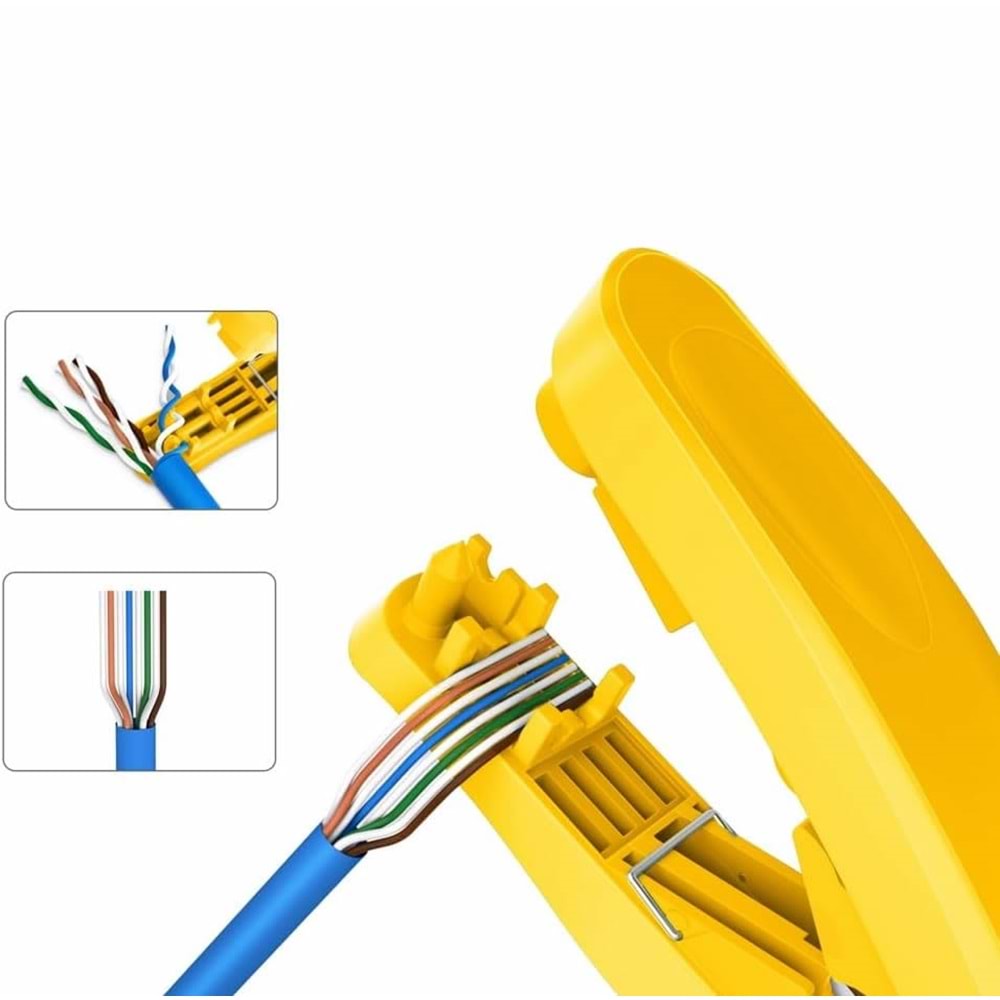 TRKLink 4'ü 1 arada RJ45 AĞ KABLOSU ALETİ ( kesme, soyma, düğüm çözme ve düzleştirme )