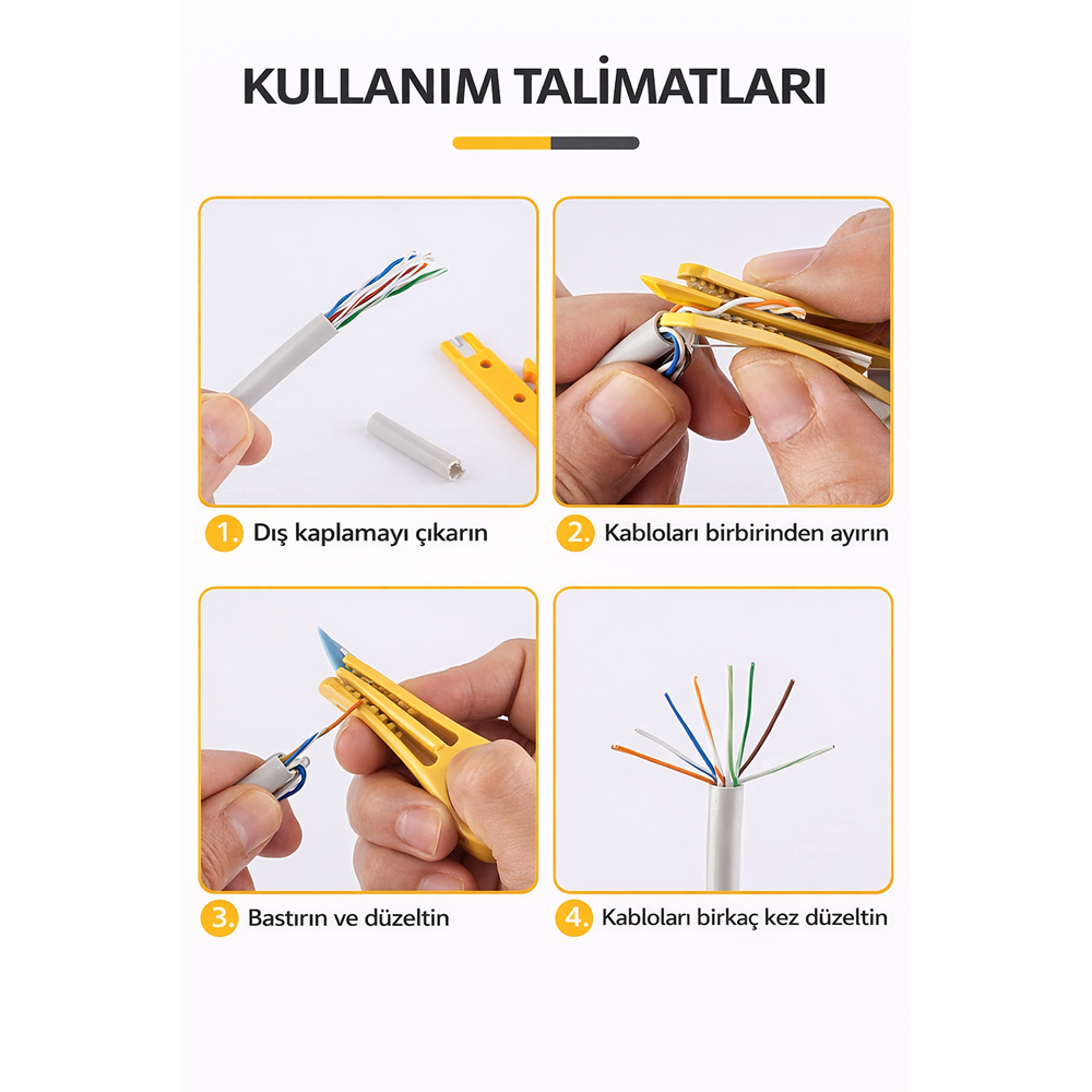 TRKLink KABLO DÜZLEŞTİRME ALETİ-SARI TRK-N