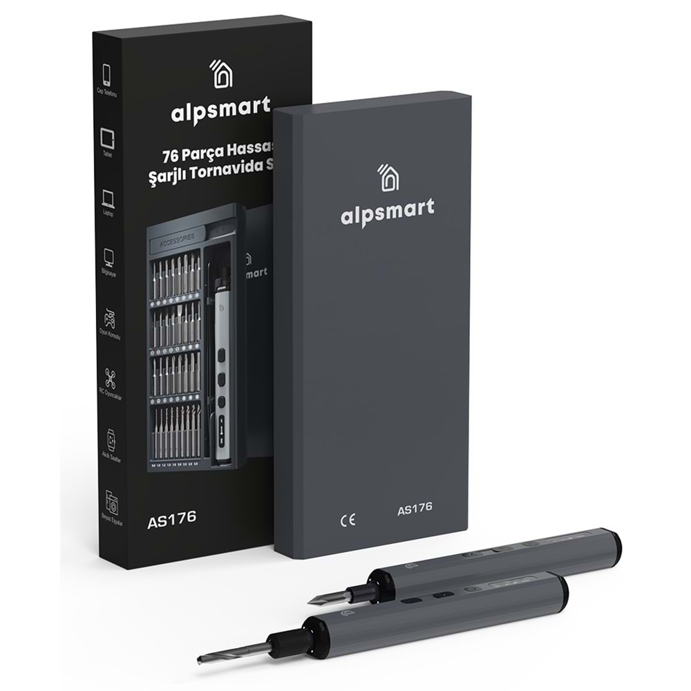 ALPSMART 76 PARÇA HASSAS ŞARJLI TORNAVİDA SETİ
