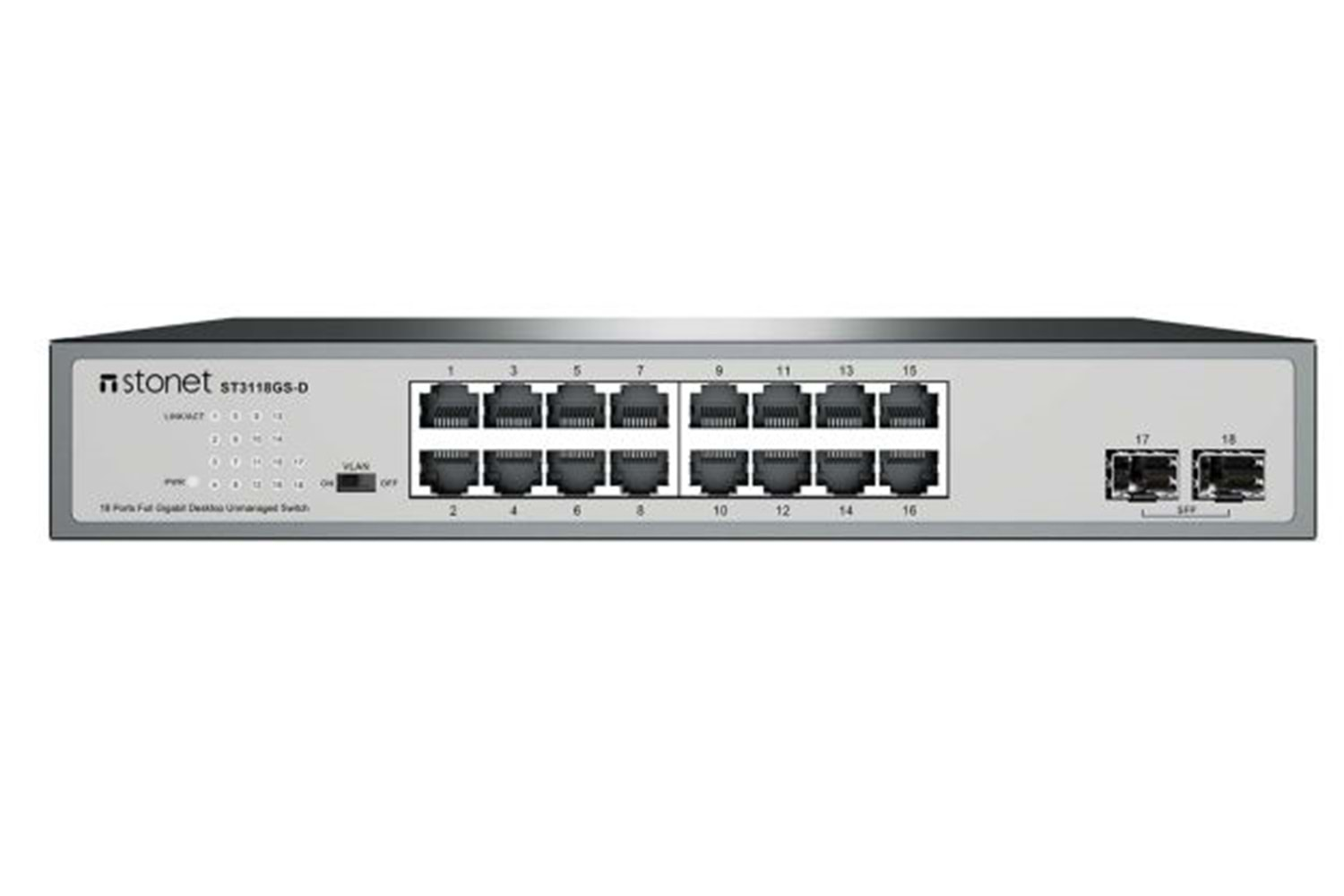 STONET ST3118GS-D 16P BAKIR+2P SFP RACKMOUNT GB ETHERNET SWİTCH